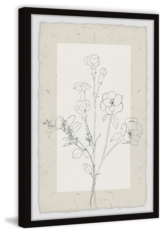 "Flower Line" Framed Painting Print, 12x18
