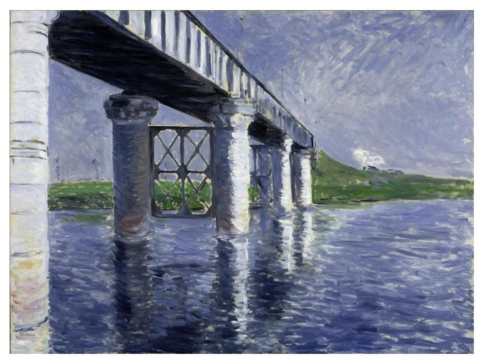 "The Seine and the Railroad Bridge at Argenteuil, 1885/1887" Paper Art, 24"x18"
