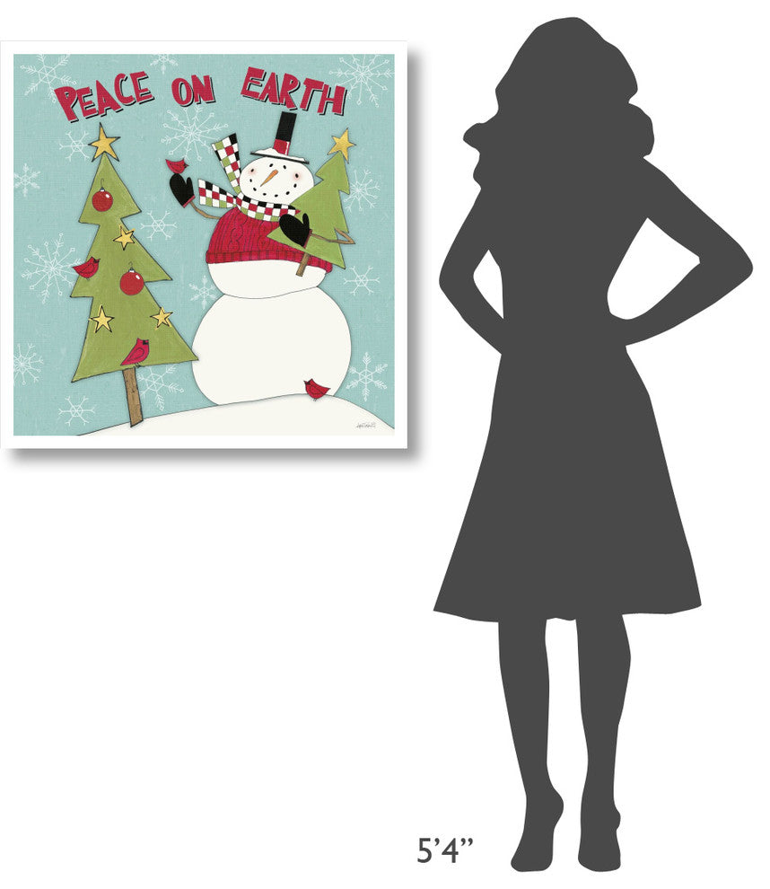 "Snowman Sentiments III" Digital Paper Print by Anne Tavoletti, 32"x32"