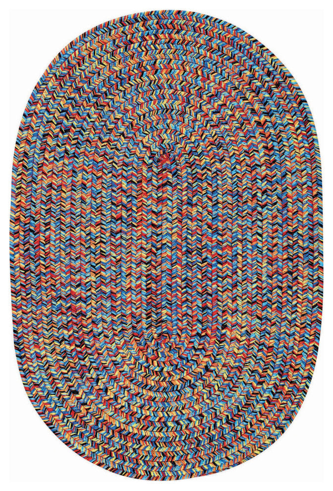 Sea Pottery Braided Oval Rug, Bright Multi, 11''4"x14''4"