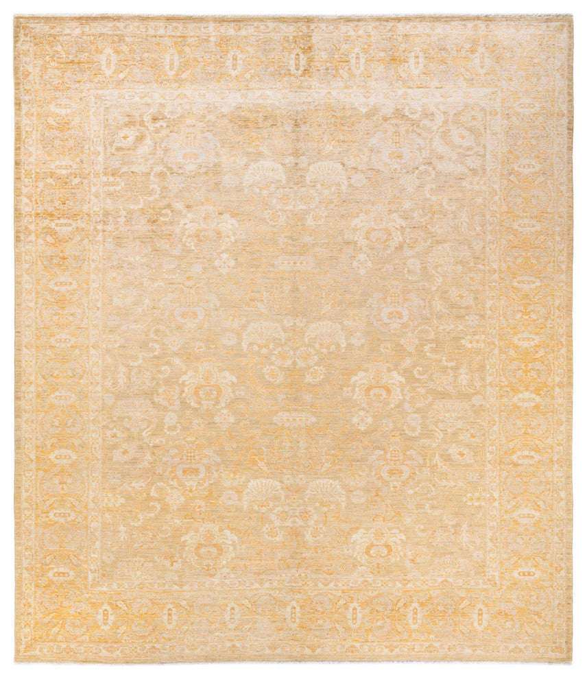Eclectic, One-of-a-Kind Hand-Knotted Area Rug Ivory, 8'2"x10'1"