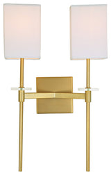 Marcus 2 Light Wall Scone, Satin Brass