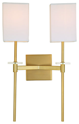 Marcus 2 Light Wall Scone, Satin Brass