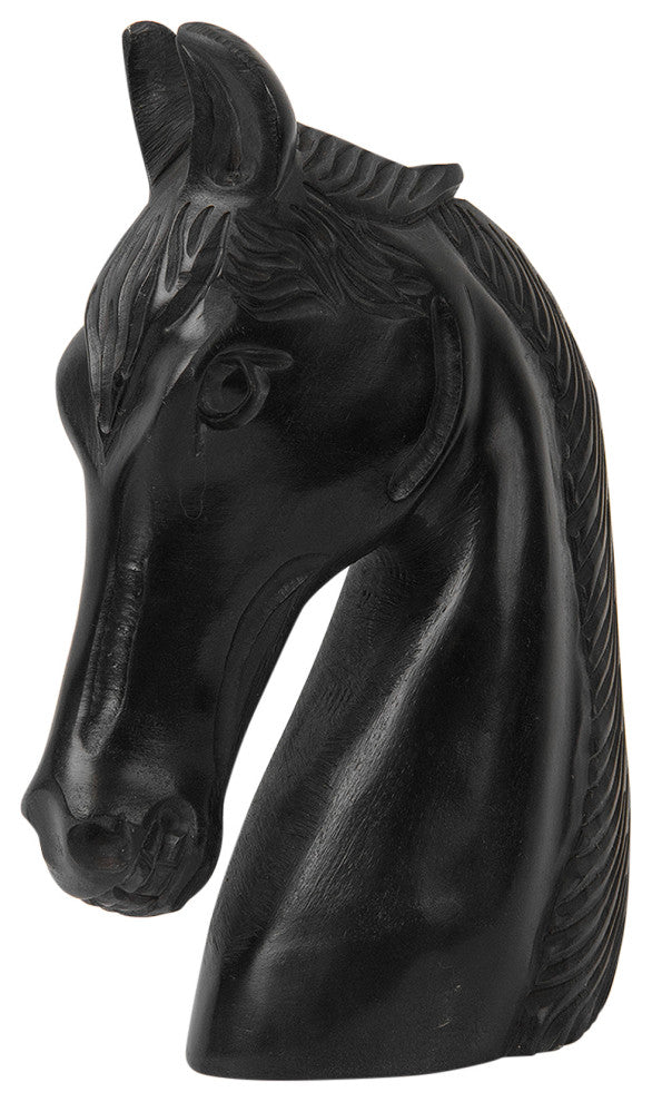 Black Soapstone Carved Horse