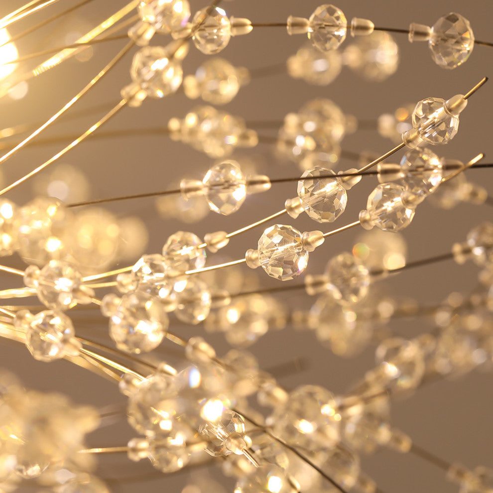 Modern Crystal Firework Sputnik Chandelier, Gold, 9 Light