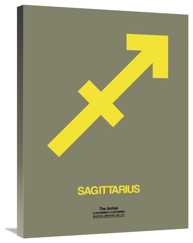 "Sagittarius Zodiac Sign Yellow" Fine Art Print