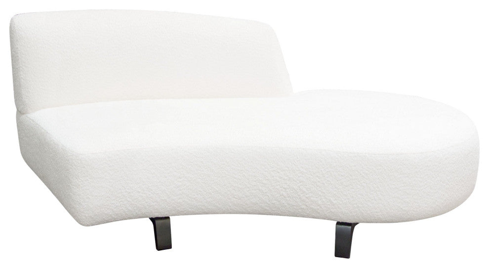 Vesper Curved Armless Right Chaise, White