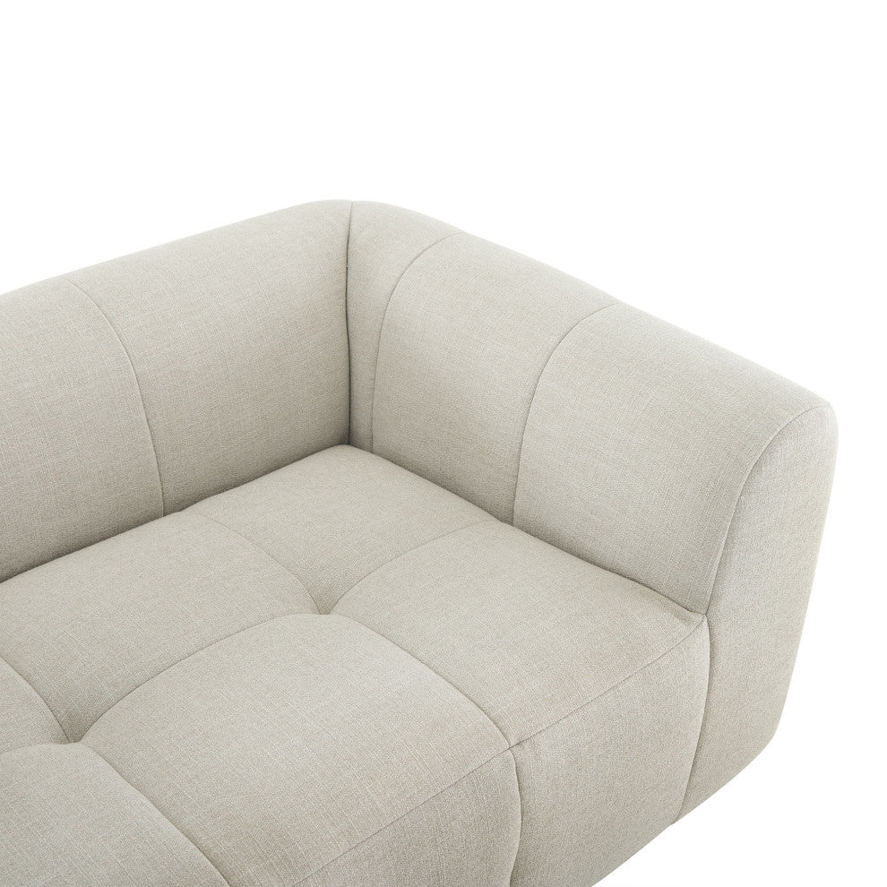 Liana Upholstered Fabric Loveseat, Linen