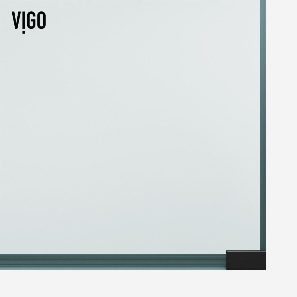 VIGO Arden 34" W x 78" H Frameless Fixed Shower Screen, Framed, Matte Black, Clear Glass