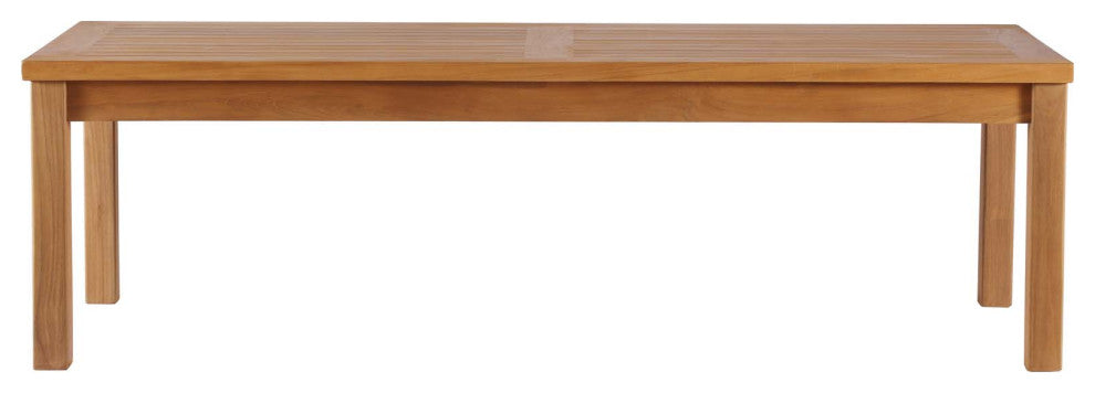 Lounge Coffee Table, Rectangular, Wood, Brown Natural, Modern, Outdoor Patio