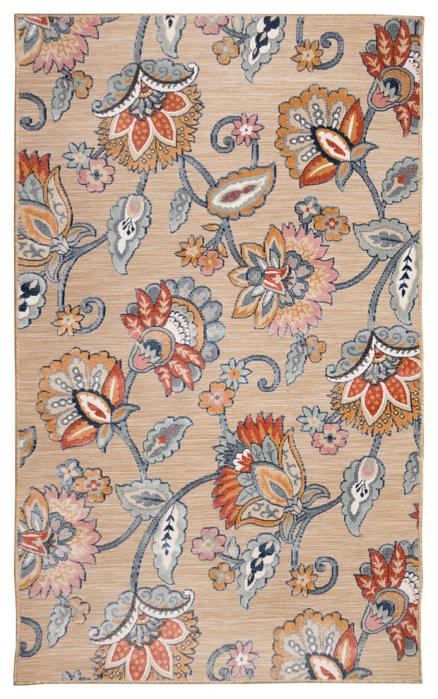 Canyon Flower Indoor/Outdoor Rug, Sisal, 1'10"x7'6" Runner