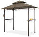 MEWAY 8x5 Grill Gazebo 2-Tiered Outdoor BBQ Canopy Tent, Brown, 8x5