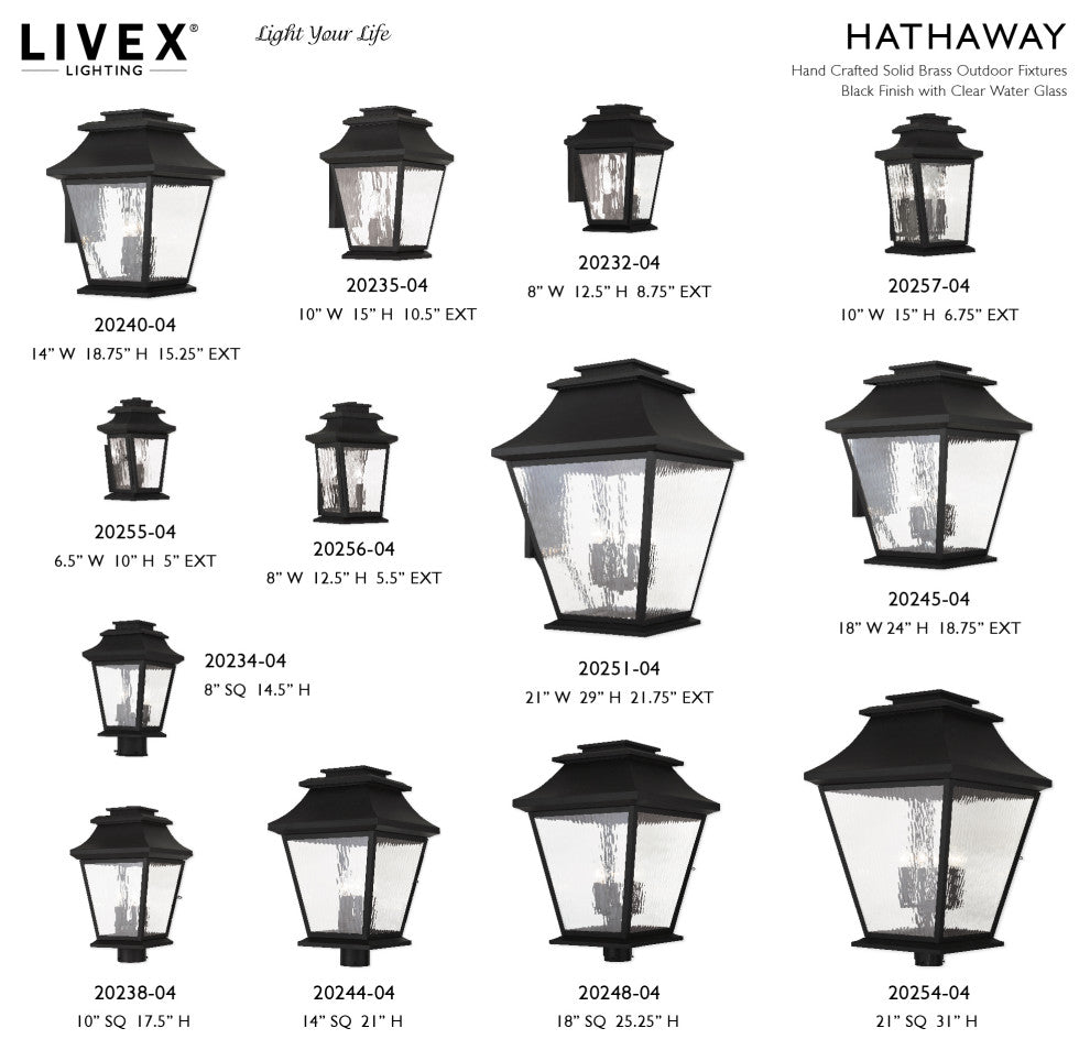 Livex Lighting Hathaway 5 Light Black Outdoor Wall Lantern