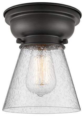 Small Cone 1-Light Flush Mount, Matte Black, Seedy