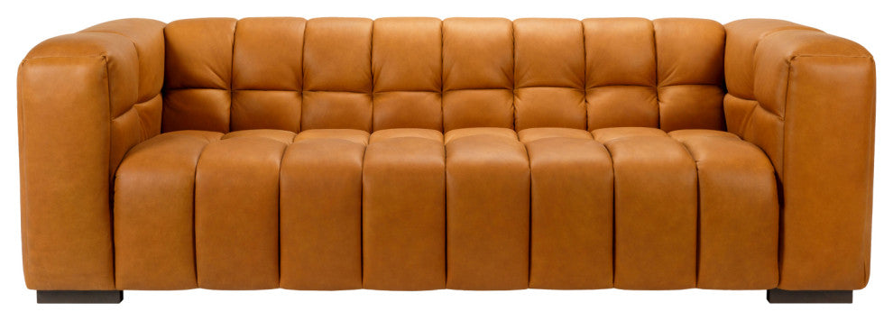 Grenoble 29"H x 94"W x 34"D Sofa, Brown, 100% Leather