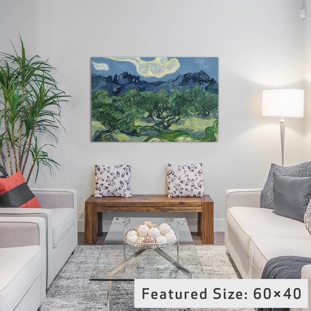 "Olive Trees With The Alpilles" Wrapped Canvas Print, 40x26x1.5