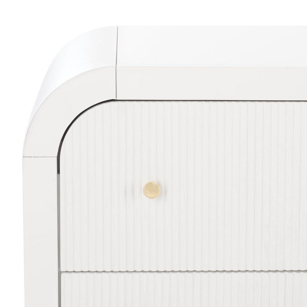 Safavieh Couture Liabella 6 Drawer Curved Dresser, White/Gold, White/Gold