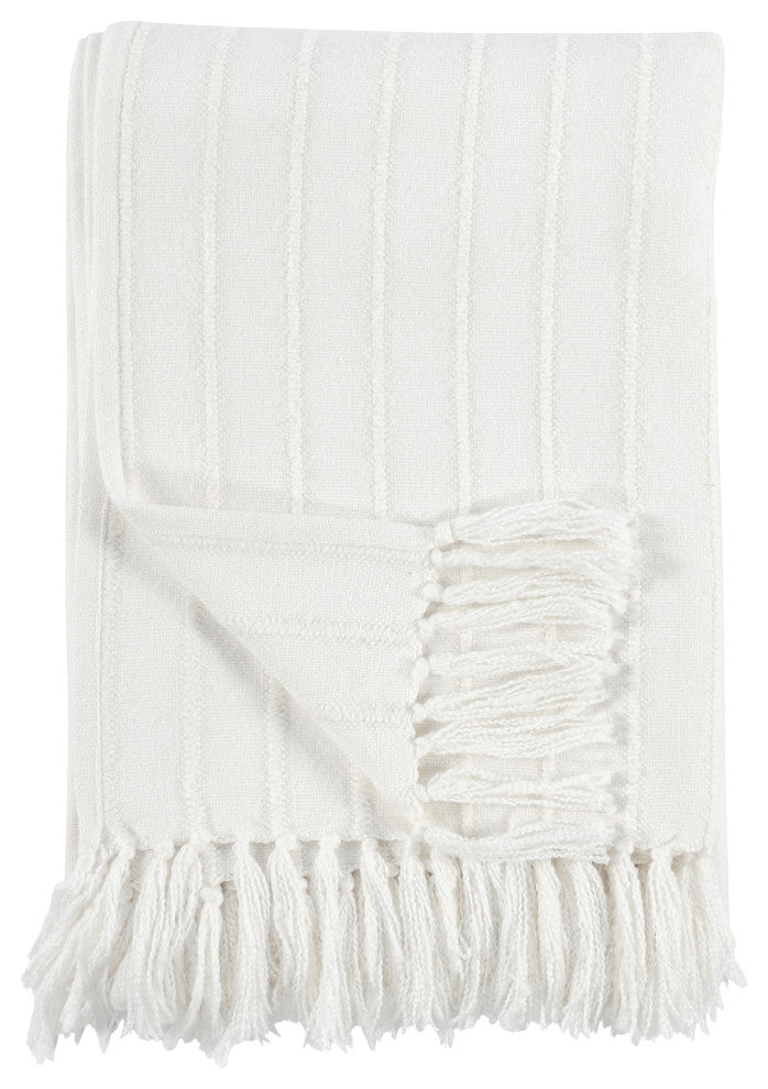 Hendri 50"x 70" Throw Blanket by Kosas Home, White
