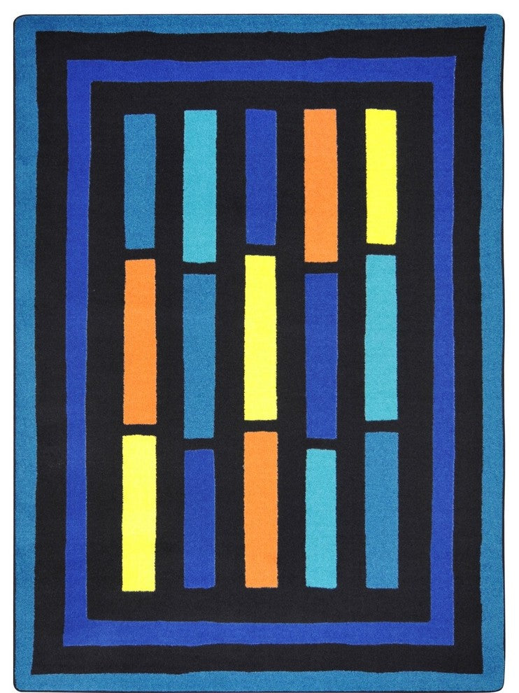 Kid Essentials Rug, Traffic Jam, Blue, 5'4"x7'8"