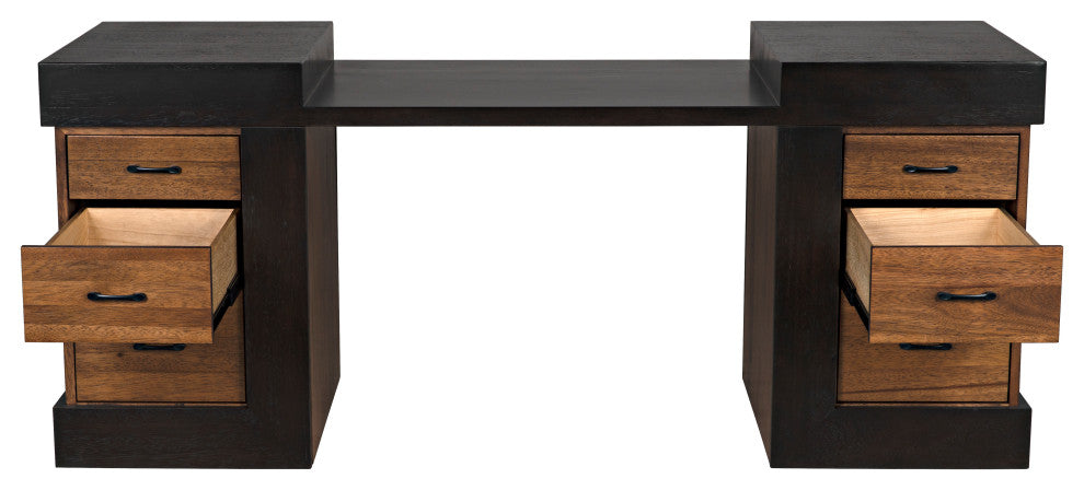 NOIR Furniture - Bentley Desk in Dark/Ebony Walnut - GDES194EBDW