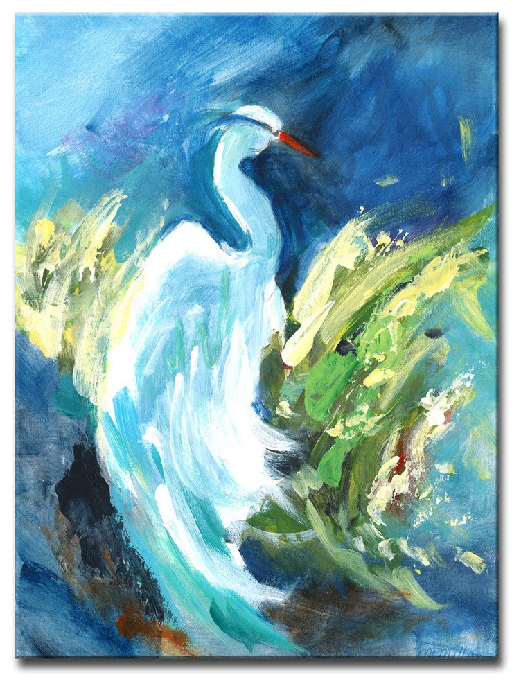 Heron in Color' Ready2HangArt Canvas by Leslie Owens, 16"x20"