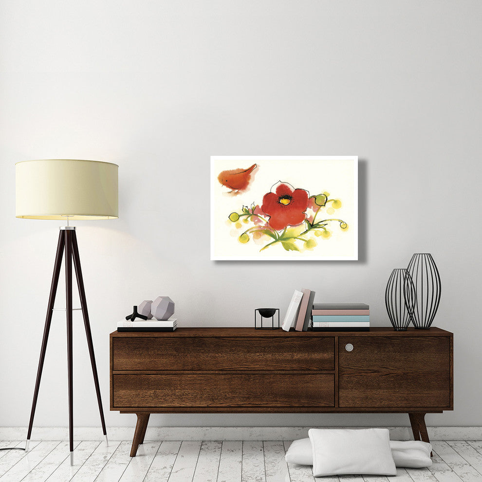"Flores Rojas III" Digital Paper Print by Shirley Novak, 38"x26"