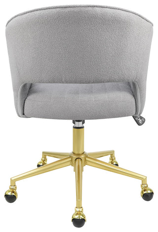 Caitlyn Swivel Vanity Chair with Adjustable Height, Gray Boucle