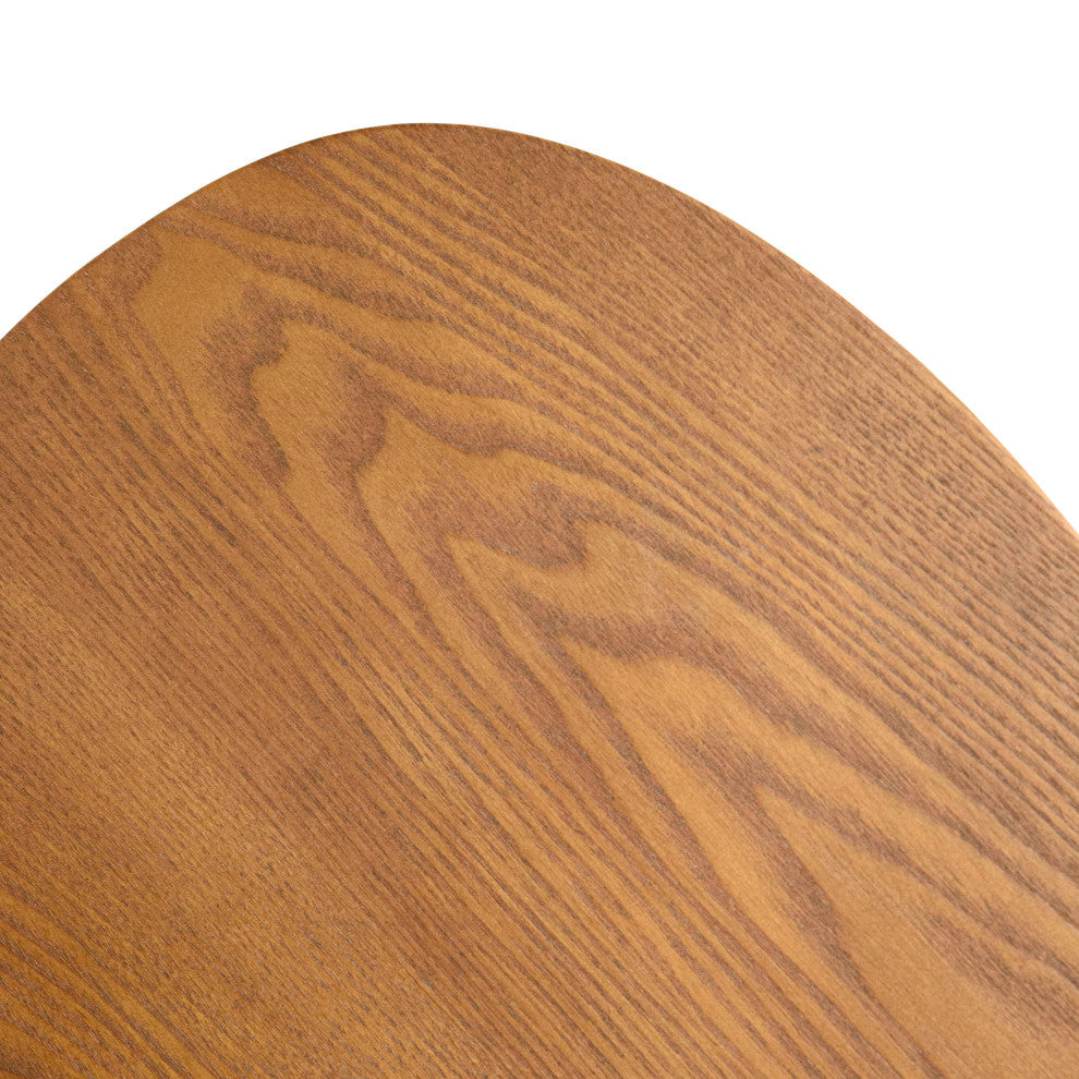 LeisureMod Hazelton End Table Manufactured Wood Top and Steel Base, Walnut