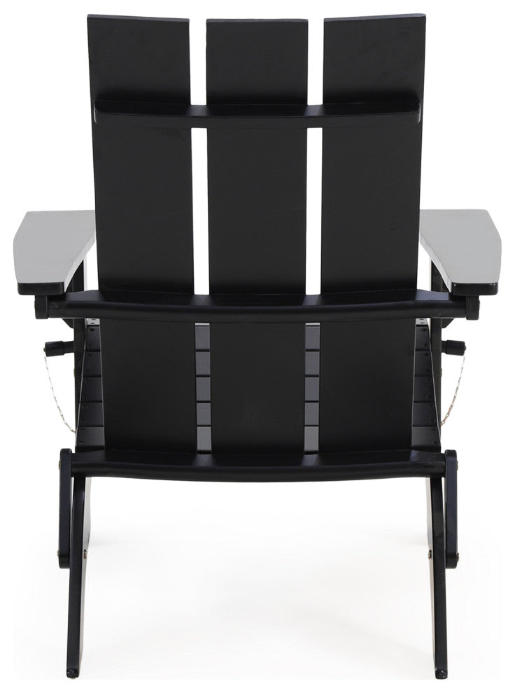 Gurekam Outdoor Foldable Adirondack Chairs, Set of 2, Black
