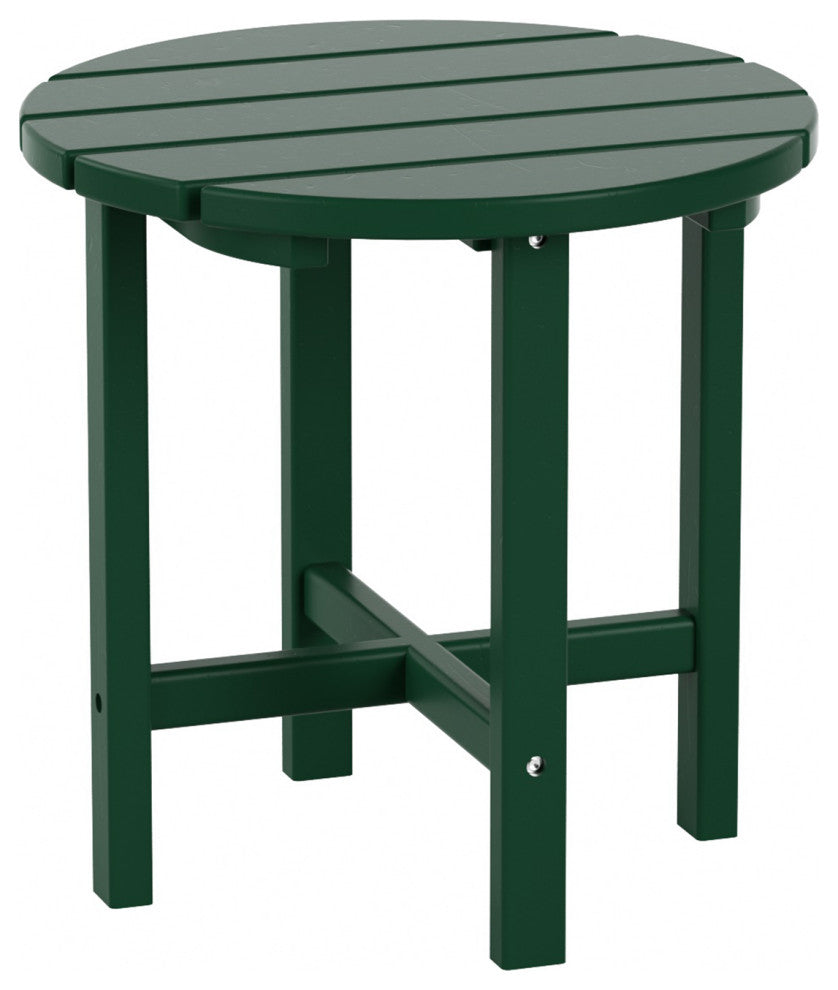 WestinTrends 2PC Outdoor Adirondack Poly Lumber Patio Chair, Side Table Set, Dark Green