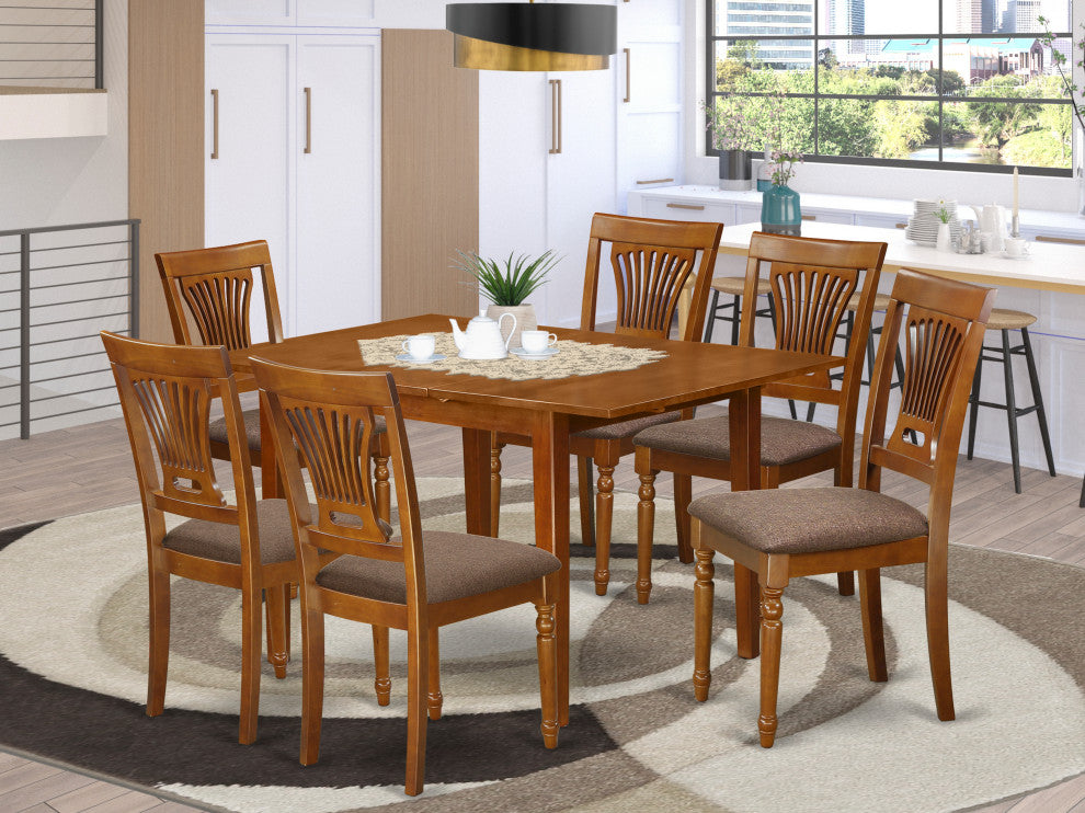 7 Pc Kitchen Dinette Set -Kitchen Tables And 6 Kitchen Chairs