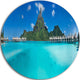 Bora Bora Panorama Beach, Seascape Round Wall Art, 11"
