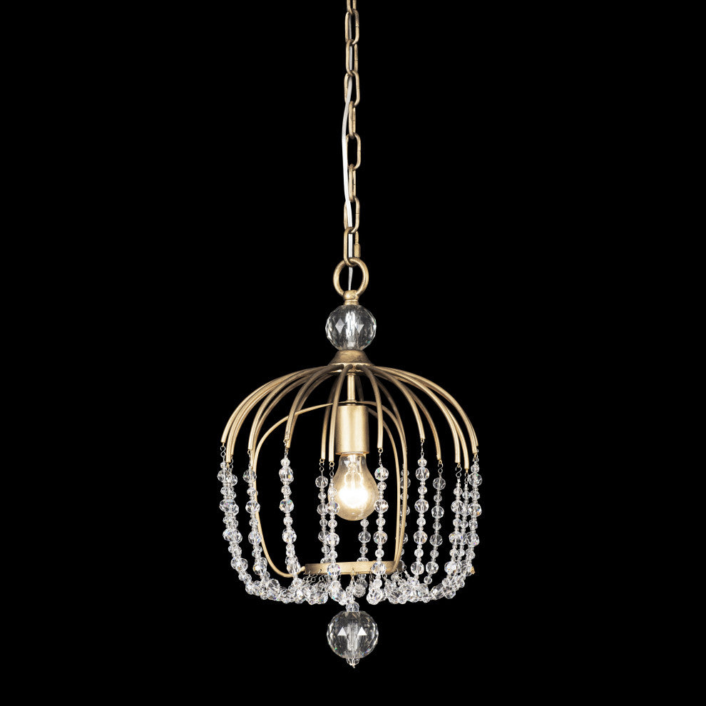 Voliere One Light Pendant, Havana Gold