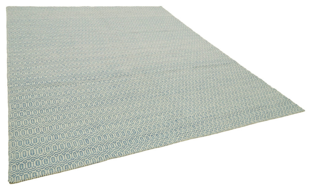 Rug N Carpet - Handmade Modern Design 8' 1'' x 10' 0'' Wool Unique Kilim Rug