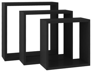 vidaXL wall cube shelves Floating Cube Shelves Display Shelves 3 Pcs Black