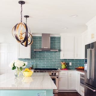 Luna 4 Light Bronze & Gold Sphere Mini Chandelier