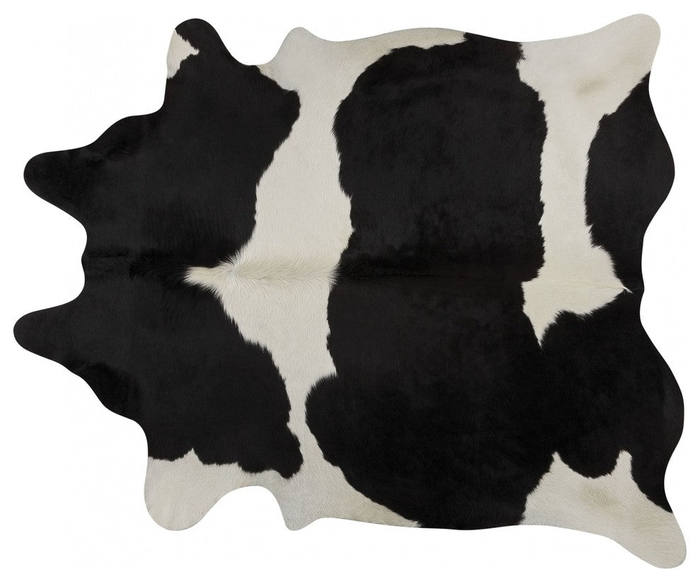 Pergamino Black And White Cowhide Rug, Large