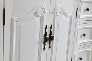 42" Single Bathroom Vanity, Antique White With Ivory White Engineered Marble, Antique White, 48
