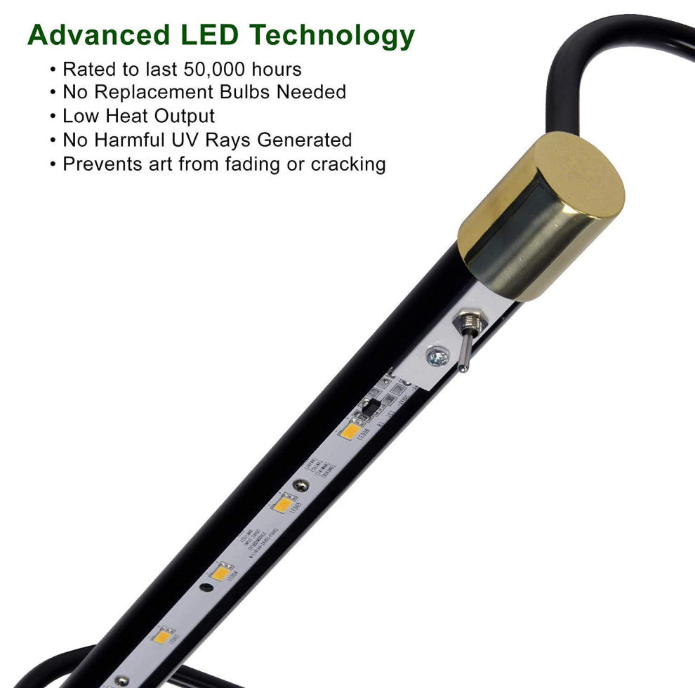 30" Slim Line Art Light, Satin Nickel With Dimmable Direct Wire Kit