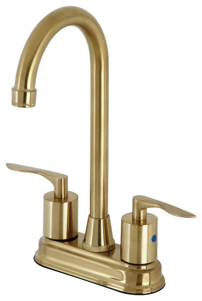 KB8497SVL Two-Handle 2-Hole Deck Mount Bar Faucet, Brushed Brass