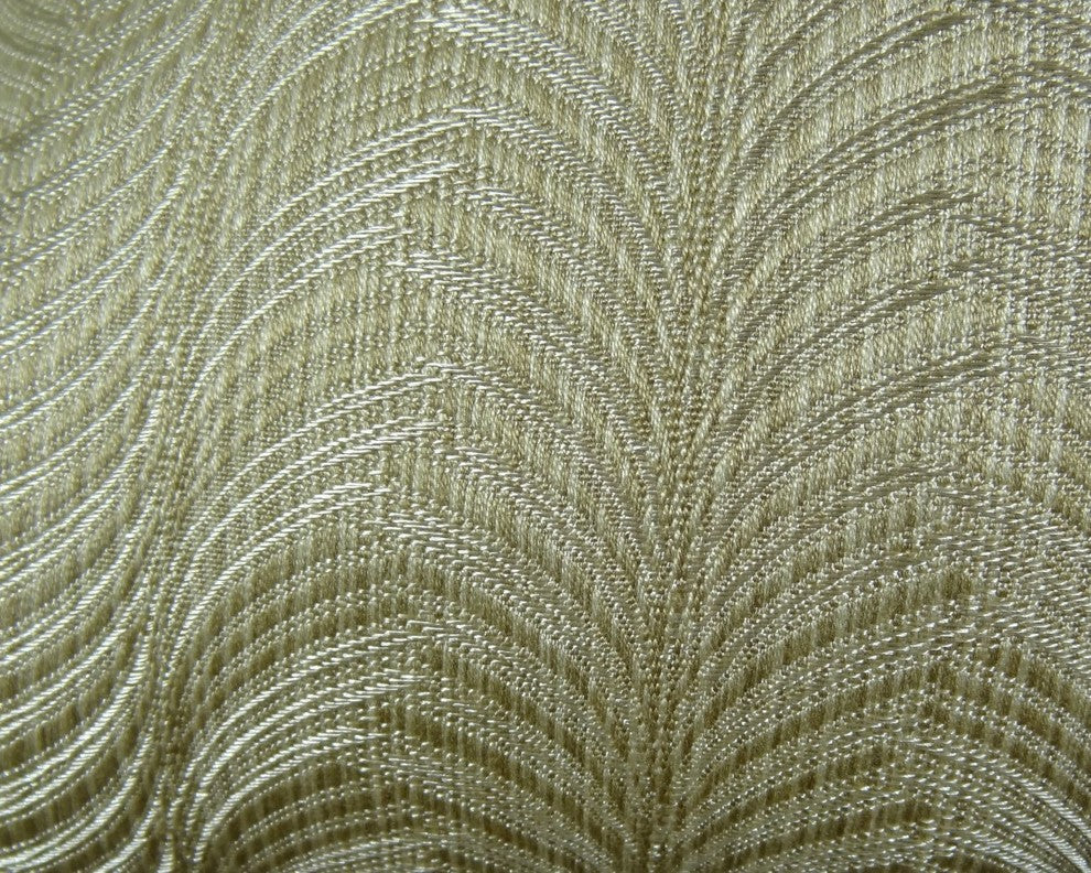 Feathered Strokes Taupe Handmade Luxury Pillow, 20"x30" Queen