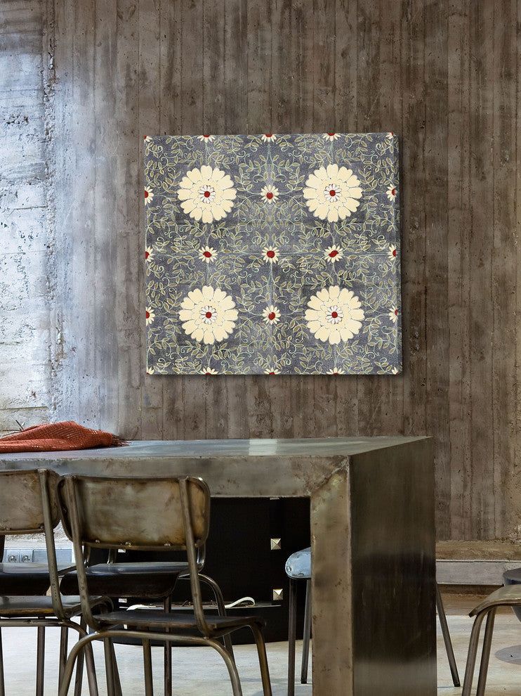 "Cream Floral" Painting Print on Wrapped Canvas