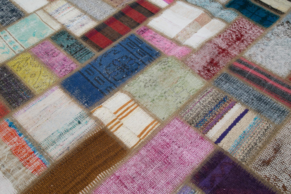 Rug N Carpet - Handmade Oriental 7' 0'' x 9' 7'' Unique Patchwork Kilim Rug