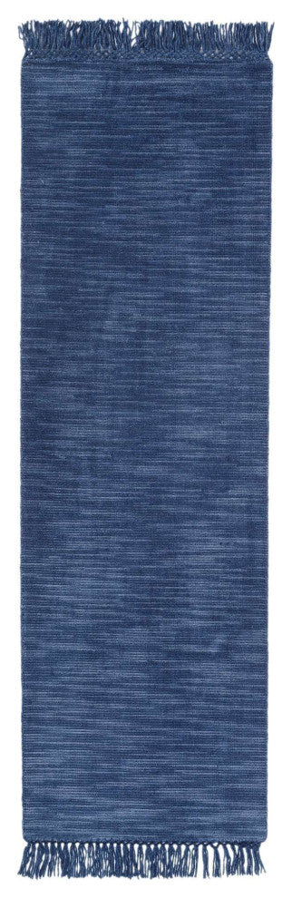 Eva Solid Area Rug, Blue, 2'6"x8'