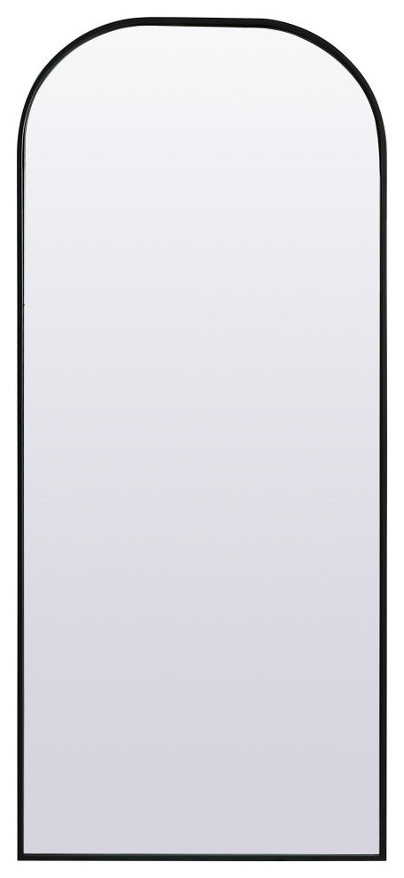 Metal Frame Arch Full Length Mirror 28X66 Inch, Black
