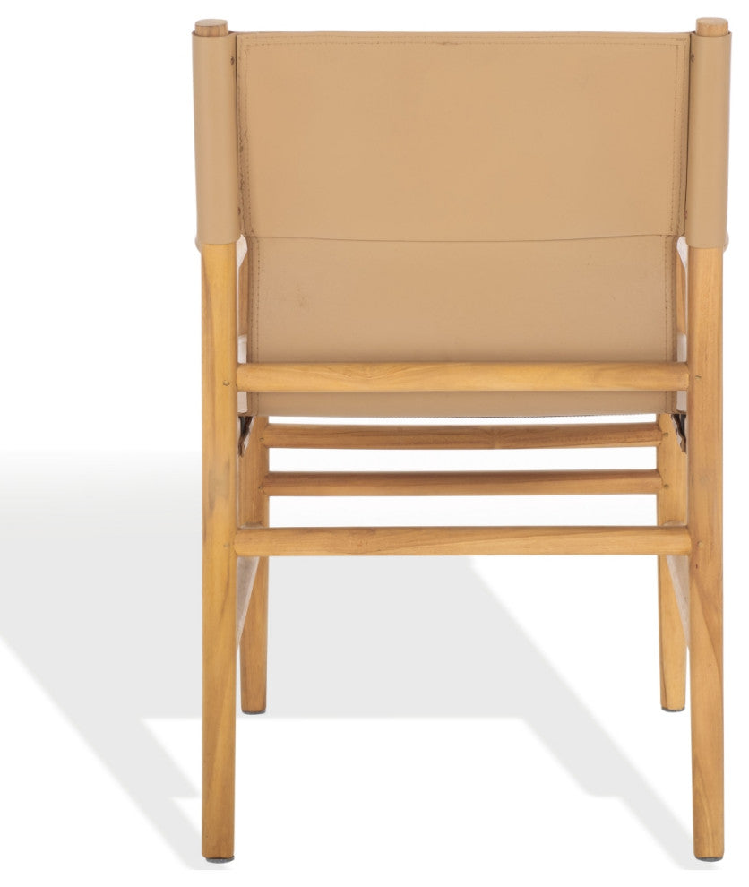 Safavieh Couture Cassaphina Leather Arm Chair, Tan/Natural