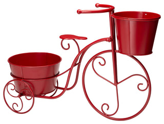21.5"L Metal Bicycle Plant Stand, Red