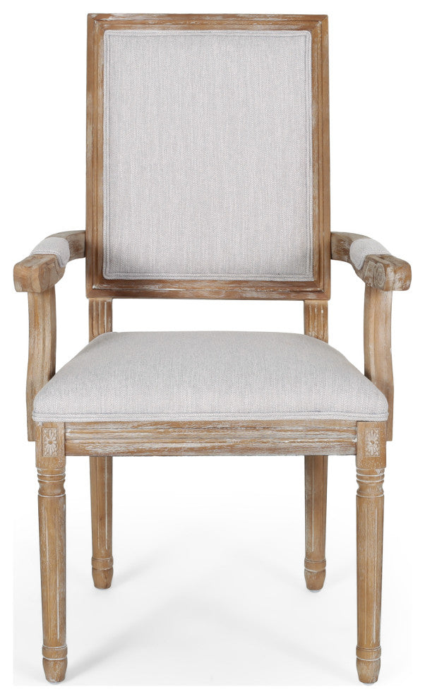 Ashlyn French Country Wood 5-Piece Expandable Dining Set, Light Gray/Natural