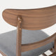 Mid-Century Modern Dining Chairs, 2-Pcs Set, Dark Grey / Walnut Finish