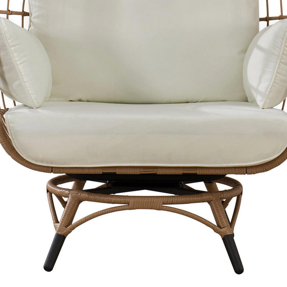 Sunjoy Light Brown Swivel Egg Cuddle Chair